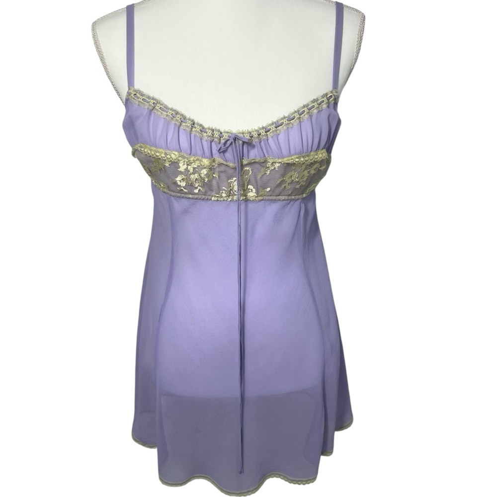 Y2K Victoria's Secret 100% Silk Milkmaid Chemise Paris Hilton Slip Dress Size L - Picture 2 of 12